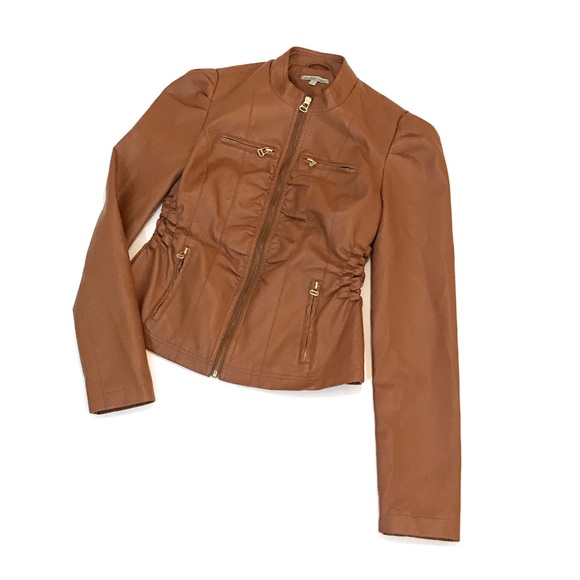 Slim Fit Stylish Faux Leather Moto Jacket Biker Motorcycle Coat - Picture 4 of 7